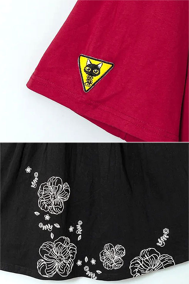 ラミ＆アール リボン付けたラミとアール レディース半袖Tシャツ