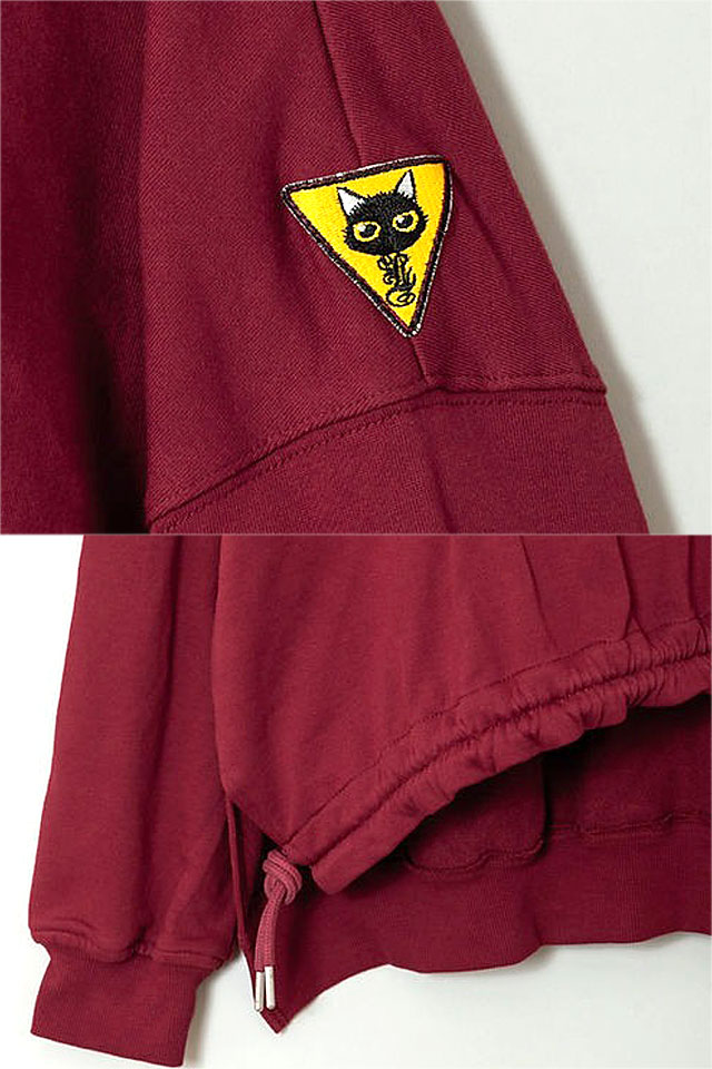 ラミ＆アール ラミとアールはどこでしょね？バルーン総刺繍パーカー LIN レディース AL-75097 黒猫 ネコ 鼠_4