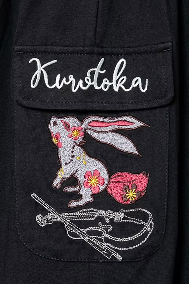 黒菟華 薔薇のバイオリン総刺繍スカート LIN レディース AL-759090 兎 ウサギ 和柄_4