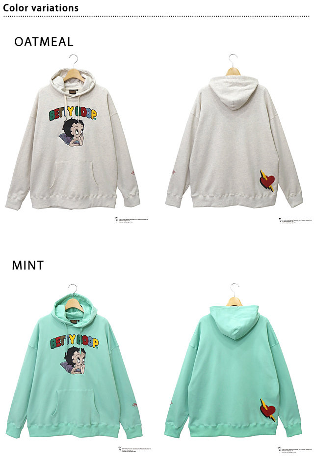 LBK×BETTY エンジェルBettyフーディー ロウブロウナックル 592867 ベティーちゃん 刺繍 ユニセックス プルオーバー_1