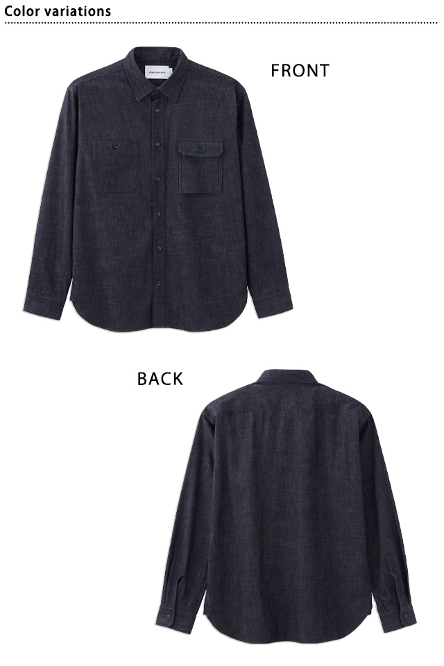 8オンスセルヴィッチデニム長袖シャツ 桃太郎ジーンズ MMLS1000 ＭOMOTARO ＪEANS 日本製 国産_1