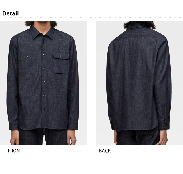 8オンスセルヴィッチデニム長袖シャツ 桃太郎ジーンズ MMLS1000 ＭOMOTARO ＪEANS 日本製 国産_2