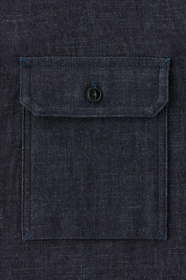 8オンスセルヴィッチデニム長袖シャツ 桃太郎ジーンズ MMLS1000 ＭOMOTARO ＪEANS 日本製 国産_4