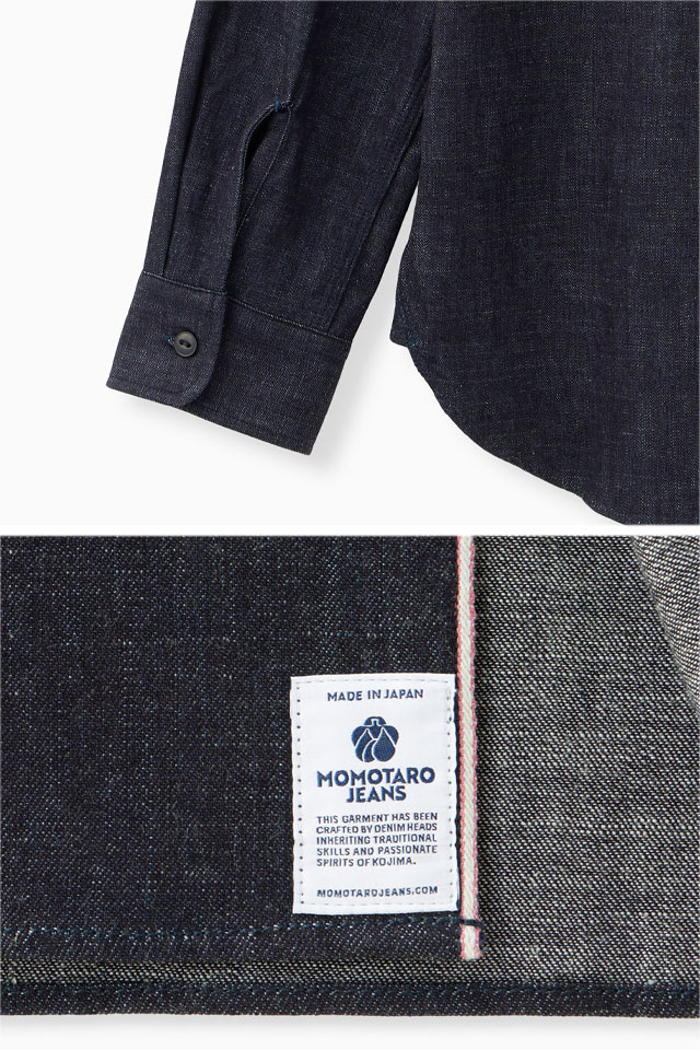 8オンスセルヴィッチデニム長袖シャツ 桃太郎ジーンズ MMLS1000 ＭOMOTARO ＪEANS 日本製 国産_5