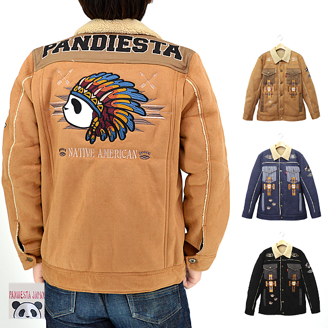 INDIAN-PDJボンディングランチジャケット PANDIESTA JAPAN 592861 パンディエスタジャパン パンダ 刺繍