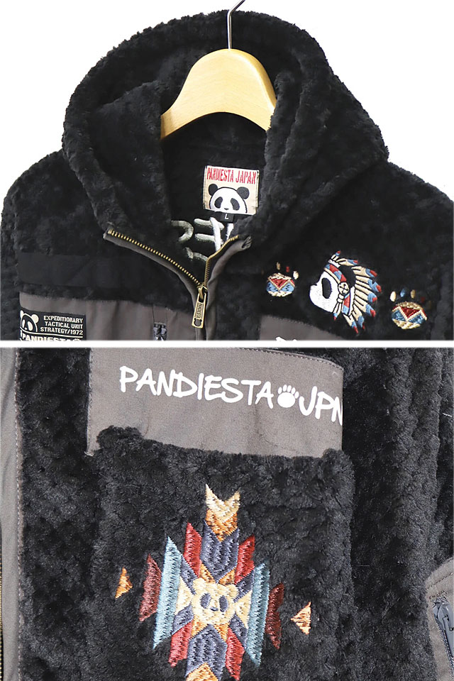 切替ネイティブパーカー PANDIESTA JAPAN 592216 パンディエスタジャパン パンダ 刺繍 ユニセックスの通販は
