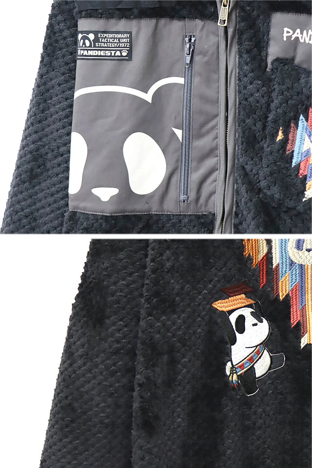 切替ネイティブパーカー PANDIESTA JAPAN 592216 パンディエスタジャパン パンダ 刺繍 ユニセックスの通販は