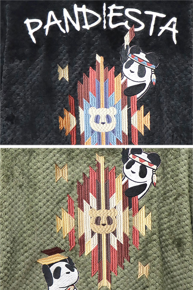 切替ネイティブパーカー PANDIESTA JAPAN 592216 パンディエスタジャパン パンダ 刺繍 ユニセックスの通販は