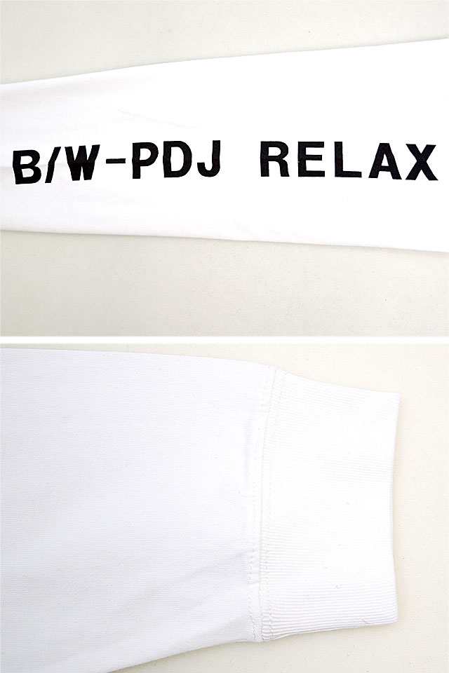 B/W-PDJ RELAXシリーズ 衿ジャガードバンダナ柄ルーズロングTシャツ