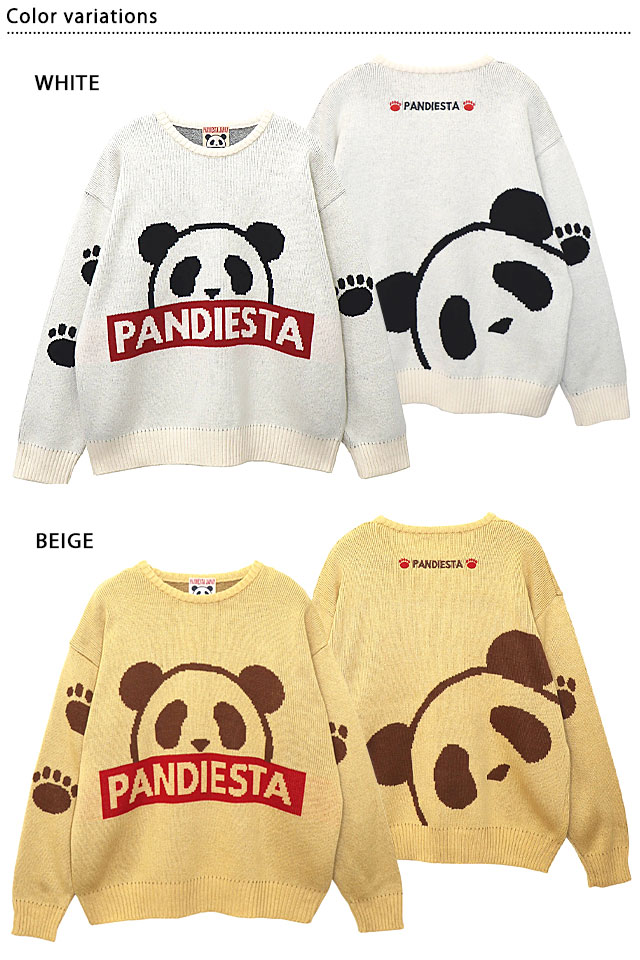 ブランドロゴジャガードクルーニット PANDIESTA JAPAN 533201 パンディエスタジャパン パンダ セーター ユニセックス