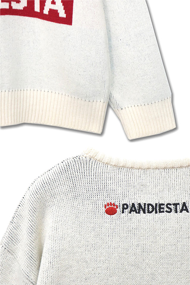 ブランドロゴジャガードクルーニット PANDIESTA JAPAN 533201 パンディエスタジャパン パンダ セーター ユニセックス
