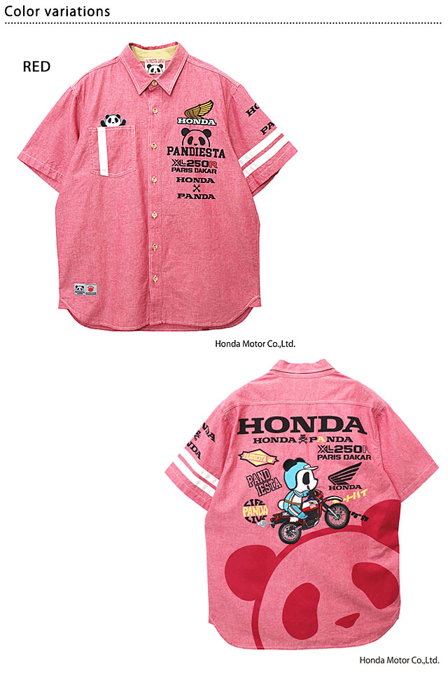 HONDA×PANDIESTA XL250Rシャンブレー半袖シャツ PANDIESTA JAPAN