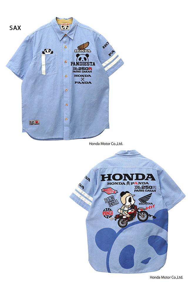 HONDA×PANDIESTA XL250Rシャンブレー半袖シャツ PANDIESTA JAPAN 554507 パンディエスタ パンダ 本田_2