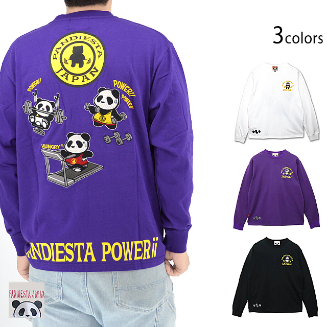 パンディエスタGYM長袖Tシャツ PANDIESTA JAPAN 564850 パンディエスタジャパン パンダ 刺繍 ロングTシャツ