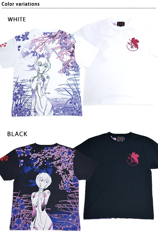 EVANGELION×錦 綾波満桜華半袖Tシャツ 錦 554218 和柄 和風 エヴァンゲリオン 刺繍_1