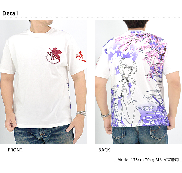 EVANGELION×錦 綾波満桜華半袖Tシャツ 錦 554218 和柄 和風 エヴァンゲリオン 刺繍_2