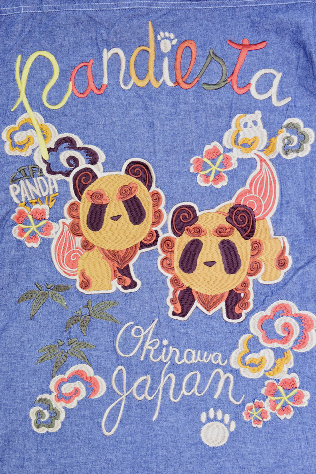 シーサーパンダシャンブレーシャツ PANDIESTA JAPAN 575201 パンディエスタジャパン 刺繍 沖縄_5