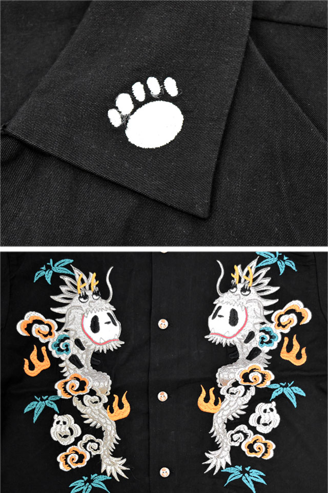 パンドラゴン総刺繍半袖シャツ PANDIESTA JAPAN 585202 パンディエスタジャパン パンダ スカシャツ_3