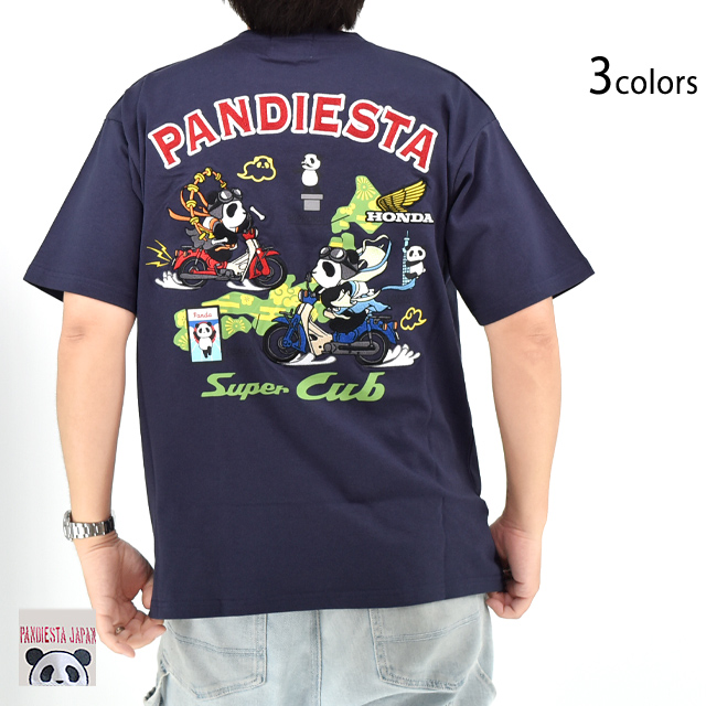 HONDA×PANDIESTA スーパーカブ風神雷神半袖Tシャツ PANDIESTA JAPAN 585507 パンディエスタジャパン パンダ ホンダ