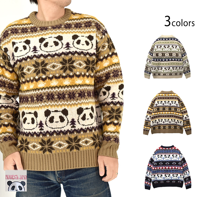 ノルディックパンダクルーニット PANDIESTA JAPAN 595959 パンディエスタジャパン セーター