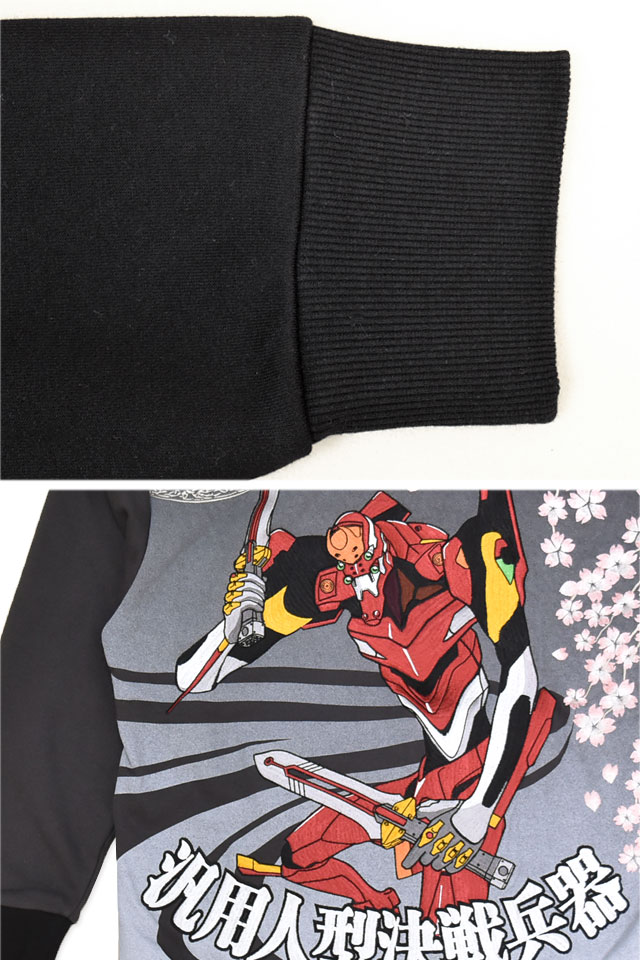 EVANGELION×錦 月下桜2号機ジップパーカー 錦 516351 和柄 和風 刺繍 エヴァンゲリオン さくら サクラ_5