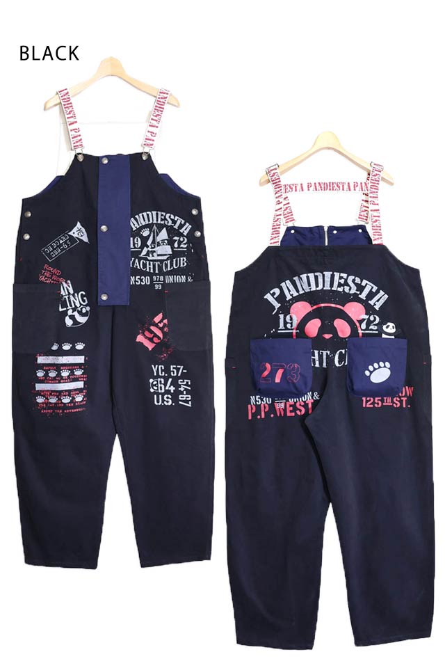 パンダヨットクラブ ツイル切替サロペット PANDIESTA JAPAN 526951 パンディエスタジャパン オーバーオール_2