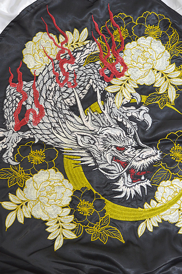 和柄 龍 ベロア スカジャン 伏龍別珍スカジャン 絡繰魂 233071 和柄 和風 刺繍 竜 ベロア
