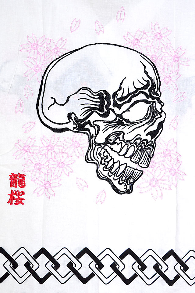 桜髑髏祭柄抜染刺繍七分ダボシャツ(RKK-113)◆龍桜の通販は