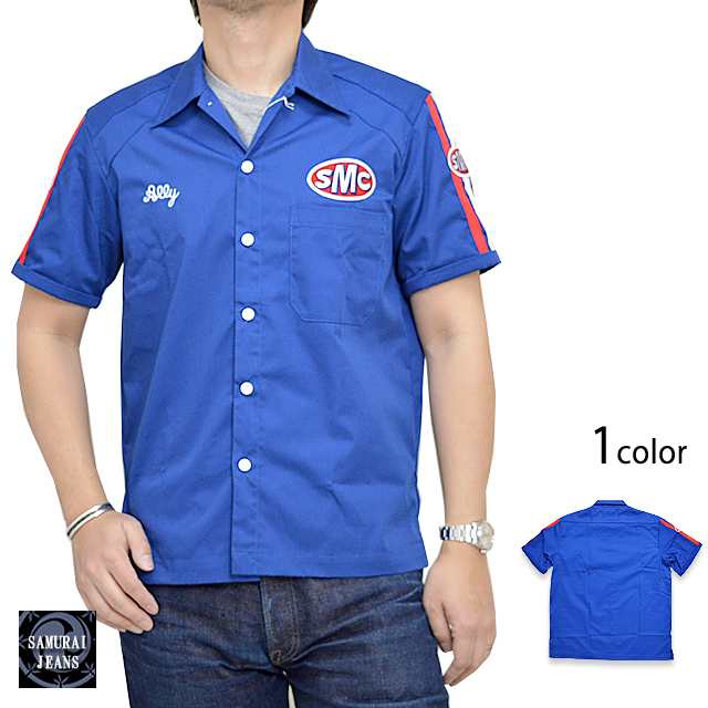 サムライ自動車倶楽部 ガソスタ半袖シャツ サムライジーンズ SMGS20 SAMURAI JEANS 日本製 ワークシャツ[mij_m][mij]の通販は