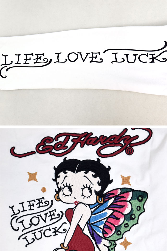 Ed Hardy×BETTY 天竺ジップパーカー サクラスタイルセレクション BED-2509 エドハーディー ベティーちゃん 刺繍_5