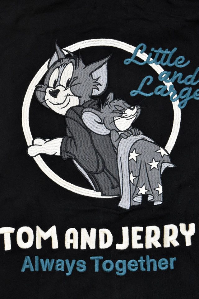 TOM＆JERRY×ネバーマインド 天竺ジップアップパーカー NEVER MIND TJN-2606 トムとジェリー 刺繍 バイカー_5