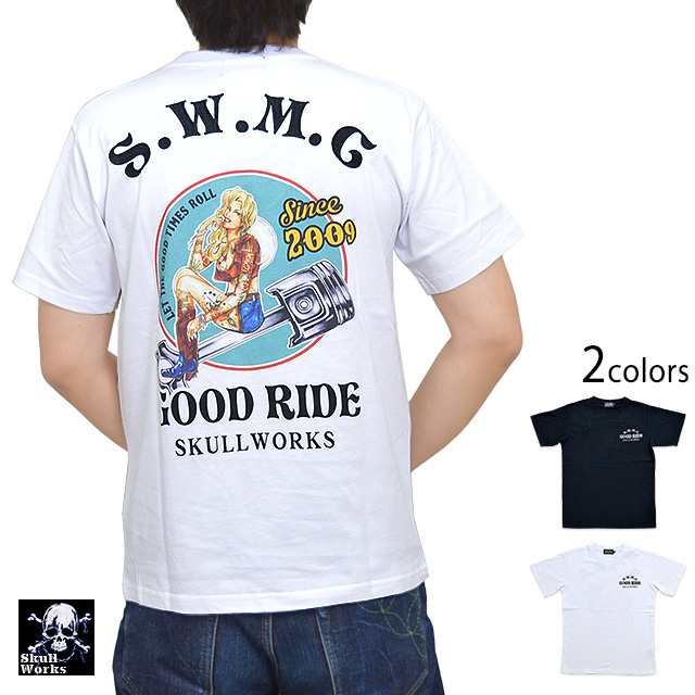 ピストンガール半袖tシャツ スカルワークス 1107 Skull Works バイカー ピンナップガール メンズの通販はau Pay マーケット 和柄専門店 サクラスタイル