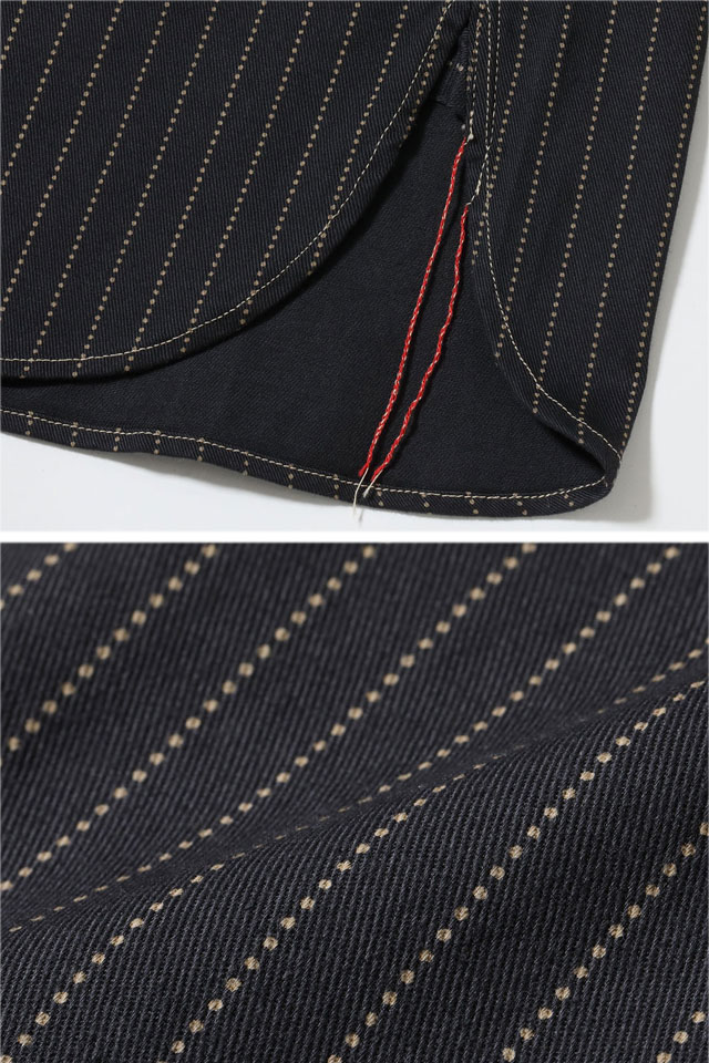 FICTION ROMANCE 8.5oz.ブラックウォバッシュストライプ半袖ワークシャツ SUGER CANE SC39702 シュガーケーン 日本製_5