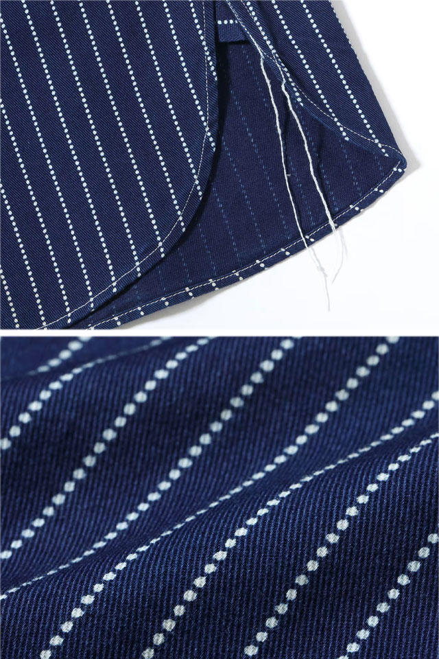 FICTION ROMANCE 8.5oz.インディゴウォバッシュストライプワーク半袖シャツ SUGAR CANE SC36267A シュガーケーン_5