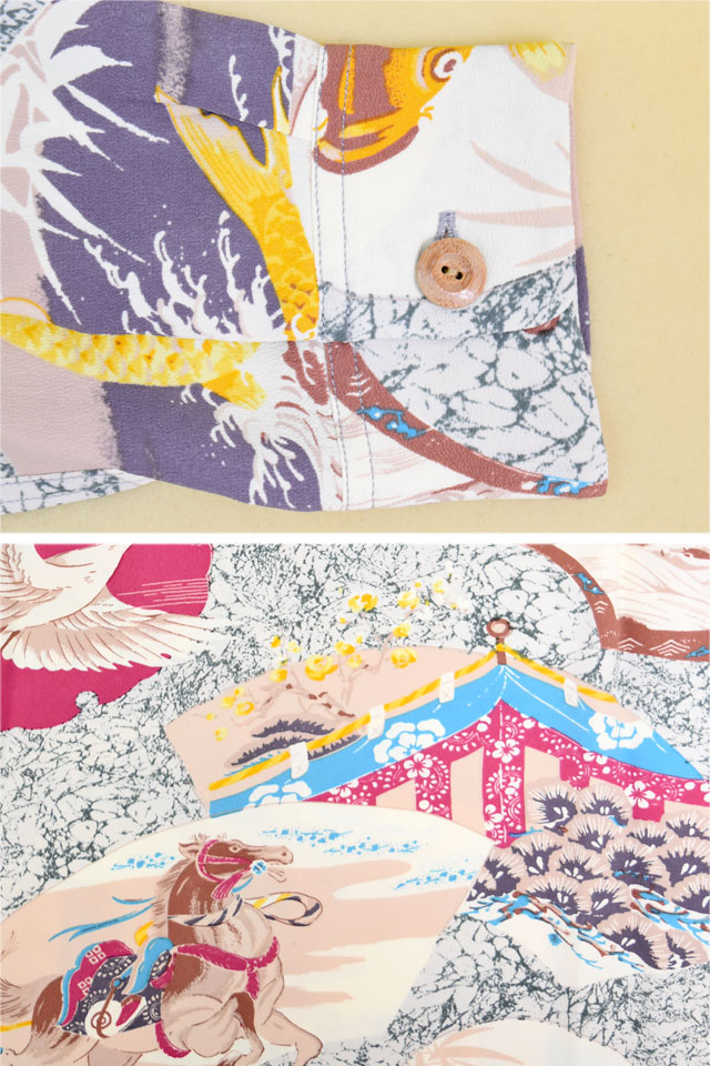 長袖レーヨンアロハシャツ「JAPANESE QUAINT DESIGN」 SUN SURF SS29604 サンサーフ 和柄 和風 日本製 ハワイアン_5