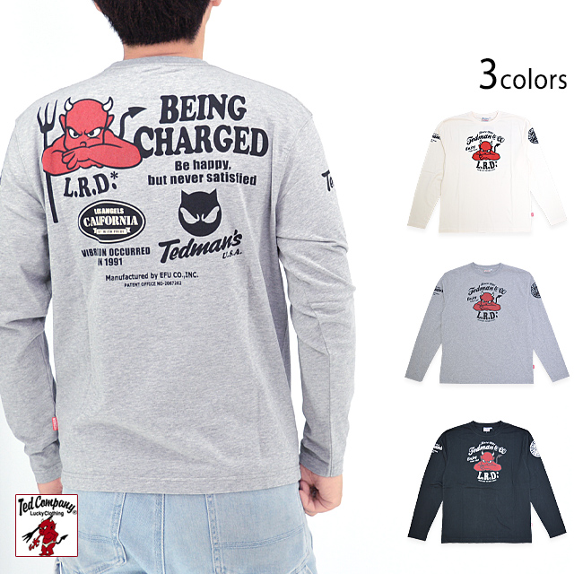 BEING CHARGED(充電中)長袖Tシャツ TEDMAN テッドマン TDLS-364 エフ商会 ロングTシャツ efuの通販は 6,300円