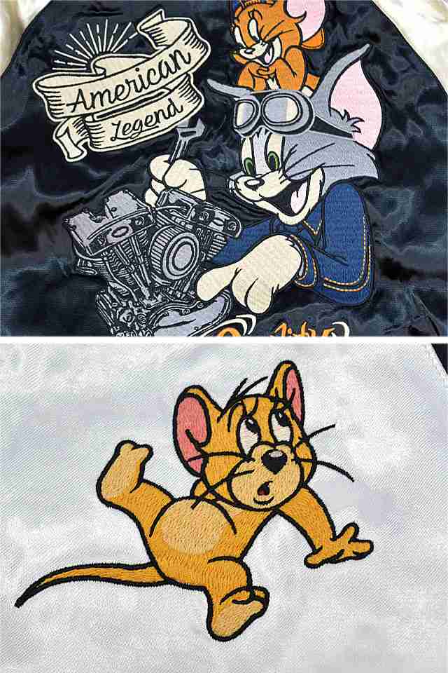 vanson×TOM＆JERRYコラボ リバーシブルスカジャン vanson TJV-2241 バンソン ヴァンソン トムとジェリー 刺繍  スーベニア｜au PAY マーケット