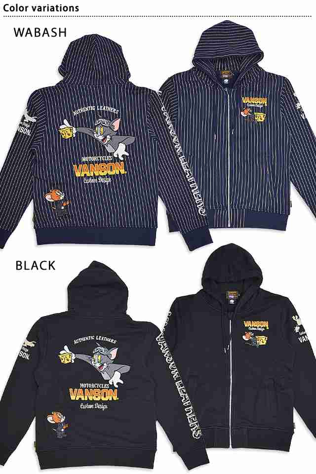 vanson×TOM＆JERRYコラボ ジップパーカー vanson TJV-2304 バンソン ...