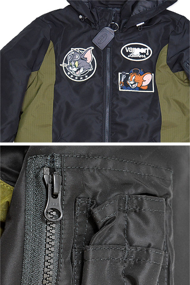 vanson×TOM＆JERRY 切替ナイロンジャケット vanson TJV-2341 バンソン