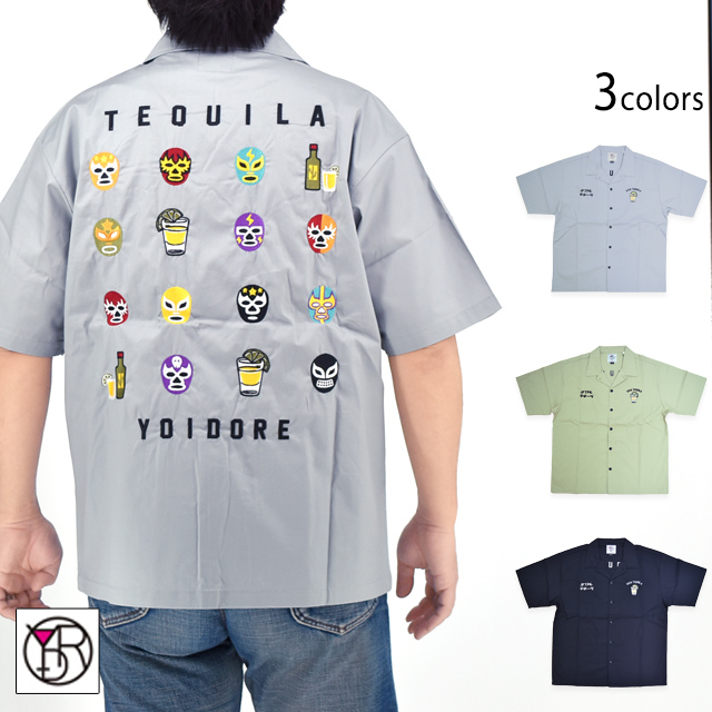 テキーラ半袖シャツ YOIDORE 825221 ヨイドレ 酔いどれ 刺繍 メキシコ メキシカン プロレス