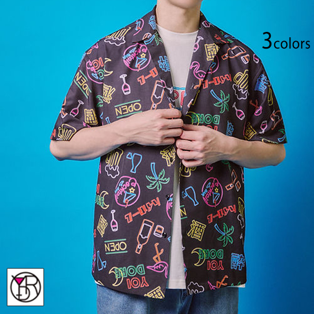 酒ネオンアロハシャツ YOIDORE 825711 ヨイドレ 酔いどれ ハワイアン