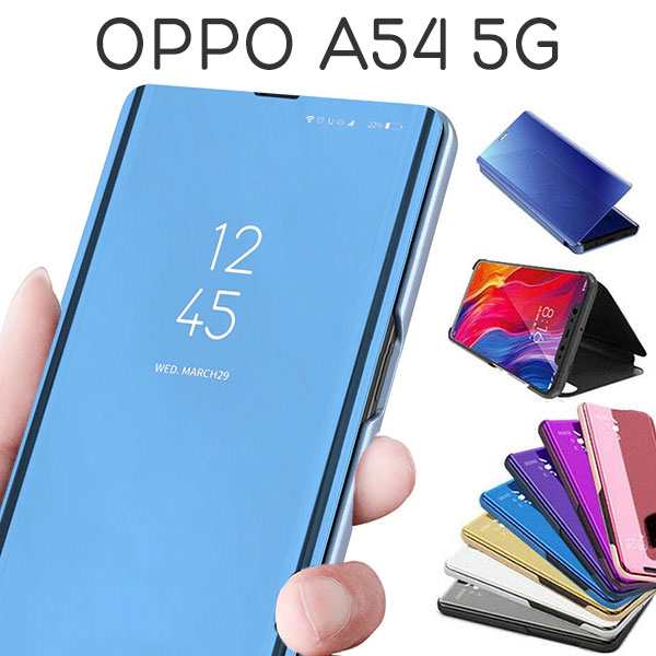 OPPO A54 5G ケース 手帳型 半透明ミラー カバー オッポ エーフィフティーフォー ファイブジー スマホケース｜au PAY マーケット