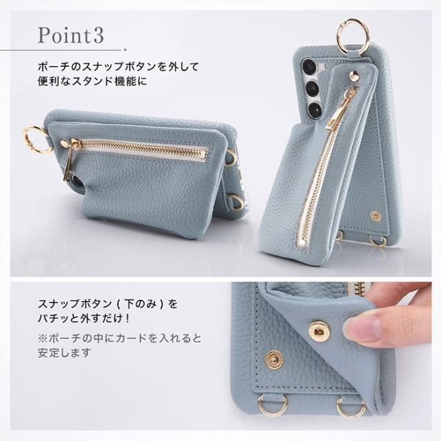 Galaxy S23 ケース スマホショルダー オープンレザー ショルダー