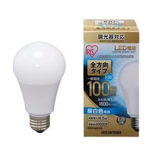 アイリスオーヤマ LED電球100W E26 全方向調光昼白 4個セット