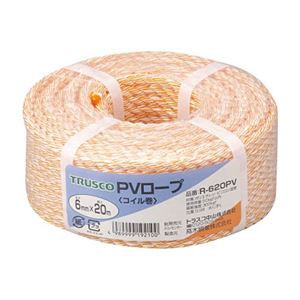 まとめ) TRUSCO PVロープ 6mm×20m コイル巻 黄 R-620PV 1巻