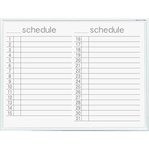 馬印 MRシリーズ壁掛ホーローホワイトボード スケジュール ヨコ型 W610