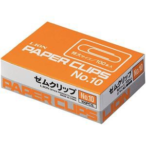 まとめ) ライオン事務器 ゼムクリップ 特大 33mm No.10-100 1箱(100本)