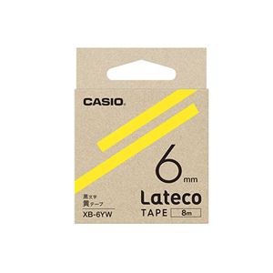 まとめ） カシオ ラベルライター Lateco 詰め替え用テープ 6mm 黄