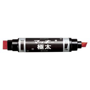 まとめ） ゼブラ マッキー極太 赤 細字10mm・太字8.0〜17mm POS付