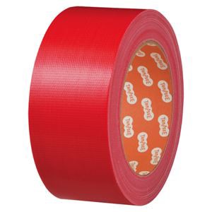 まとめ） TANOSEE 布テープ（カラー） 50mm×25m 赤 1巻